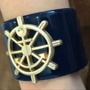 Mudpie Navy Acrylic cuff bracelet